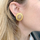 Boucles d'oreilles Clip LALAOUNIS en or jaune, diamants, et cristal de roche - Castafiore