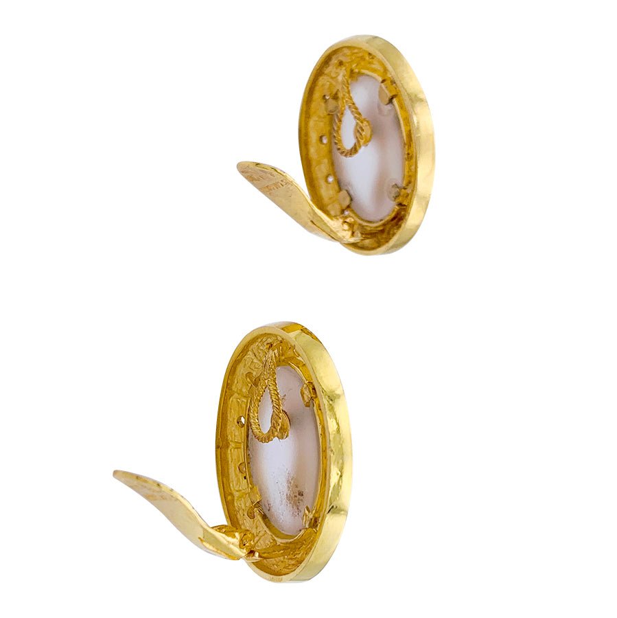 Boucles d'oreilles Clip LALAOUNIS en or jaune, diamants, et cristal de roche - Castafiore