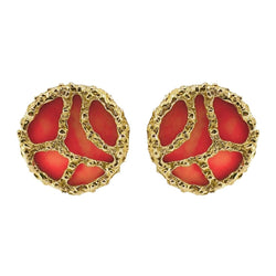Boucles d'oreilles Clip MAUBOUSSIN en or jaune et corail - Castafiore
