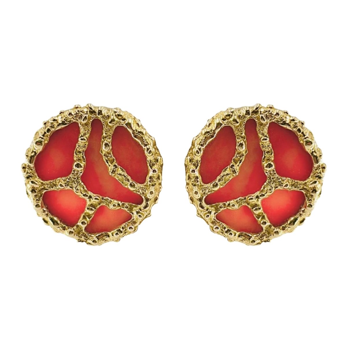 Boucles d'oreilles Clip MAUBOUSSIN en or jaune et corail - Castafiore