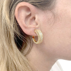 Boucles d'oreilles Clip O.J Perrin, "Arena" en or jaune et diamants - Castafiore