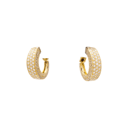 Boucles d'oreilles Clip O.J Perrin, "Arena" en or jaune et diamants - Castafiore