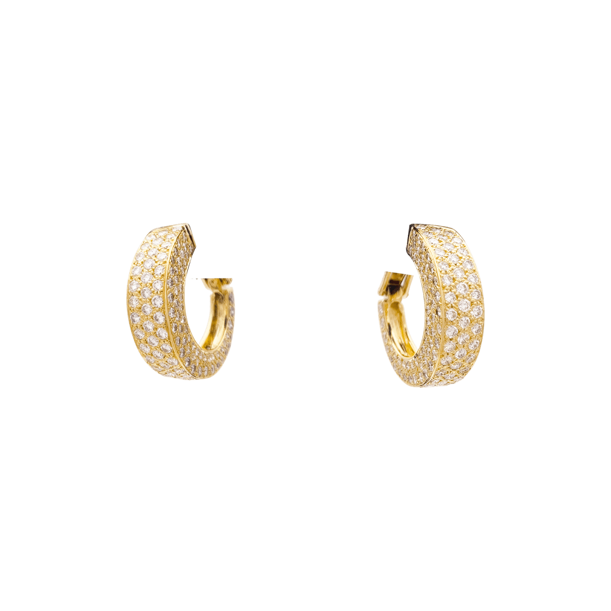 Boucles d'oreilles Clip O.J Perrin, "Arena" en or jaune et diamants - Castafiore