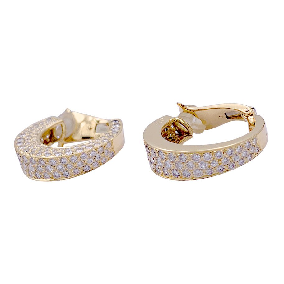 Boucles d'oreilles Clip O.J Perrin, "Arena" en or jaune et diamants - Castafiore