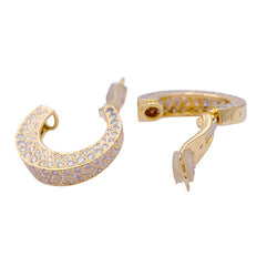 Boucles d'oreilles Clip O.J Perrin, "Arena" en or jaune et diamants - Castafiore