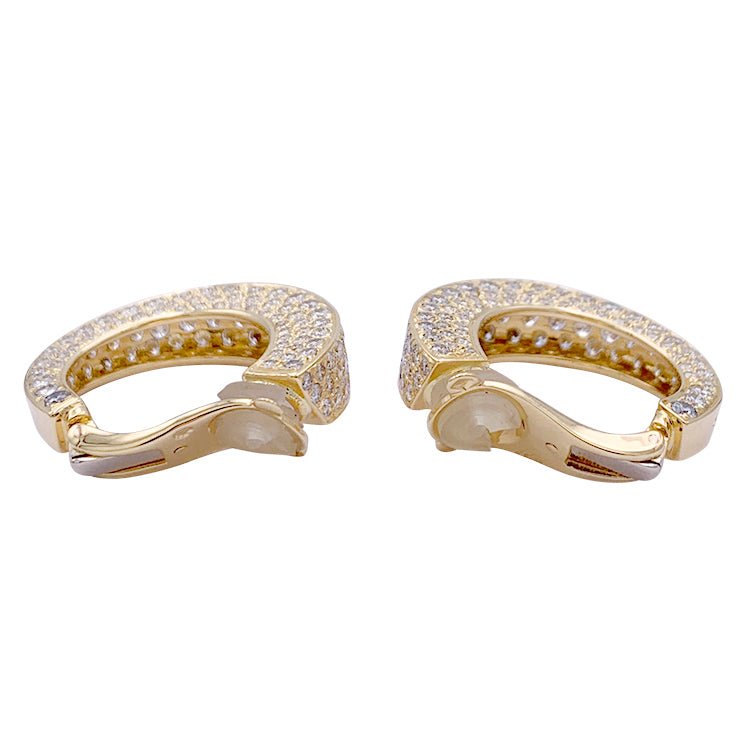 Boucles d'oreilles Clip O.J Perrin, "Arena" en or jaune et diamants - Castafiore