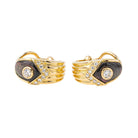 Boucles d'oreilles Clip Or Jaune Diamant en Nacre Noire - Castafiore