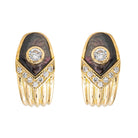 Boucles d'oreilles Clip Or Jaune Diamant en Nacre Noire - Castafiore