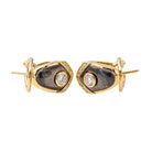 Boucles d'oreilles Clip Or Jaune Diamant en Nacre Noire - Castafiore