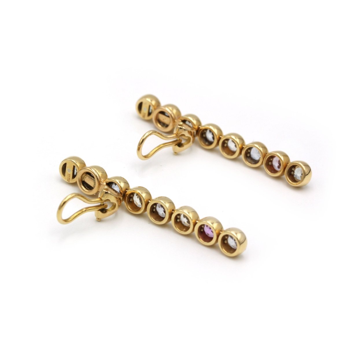 Boucles d'oreilles Clip Or jaune & Saphirs - C.BUCHERER - Castafiore