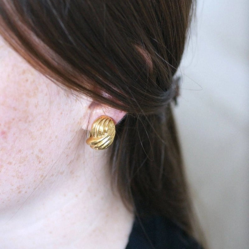 Boucles d'oreilles clip torsade or - Castafiore