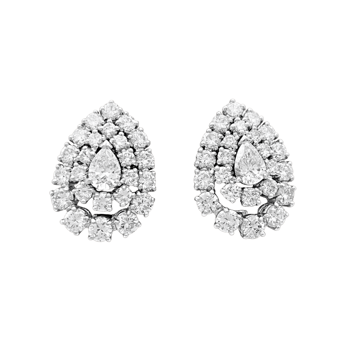 Boucles d'oreilles Clips BOUCHERON en or blanc, platine et diamants - Castafiore