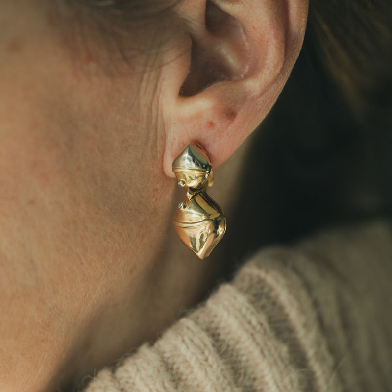 Boucles d'oreilles Clips BULGARI "Naturalia" en or jaune - Castafiore