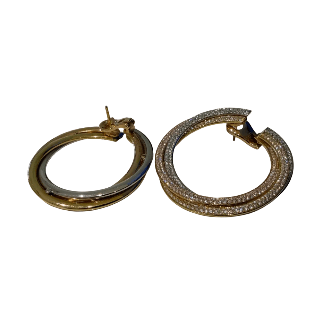 Boucles d’oreilles Clips CARTIER "Trinity" en or blanc, or jaune, or rose et diamants - Castafiore