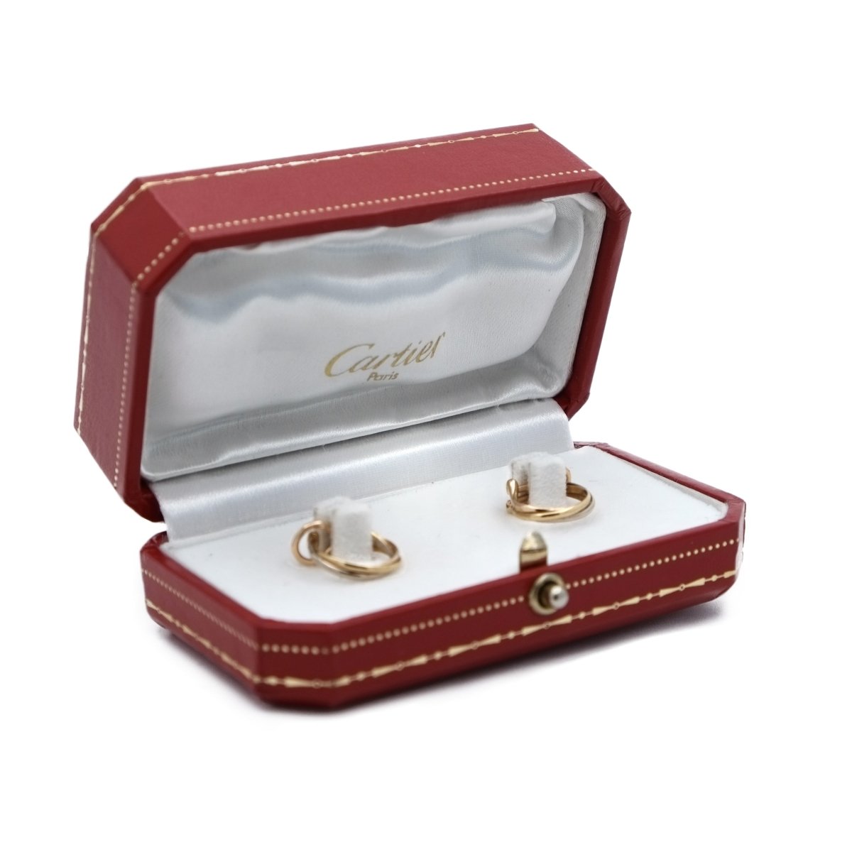 Boucles d'oreilles Clips CARTIER "Trinity" en or jaune et or rose - Castafiore