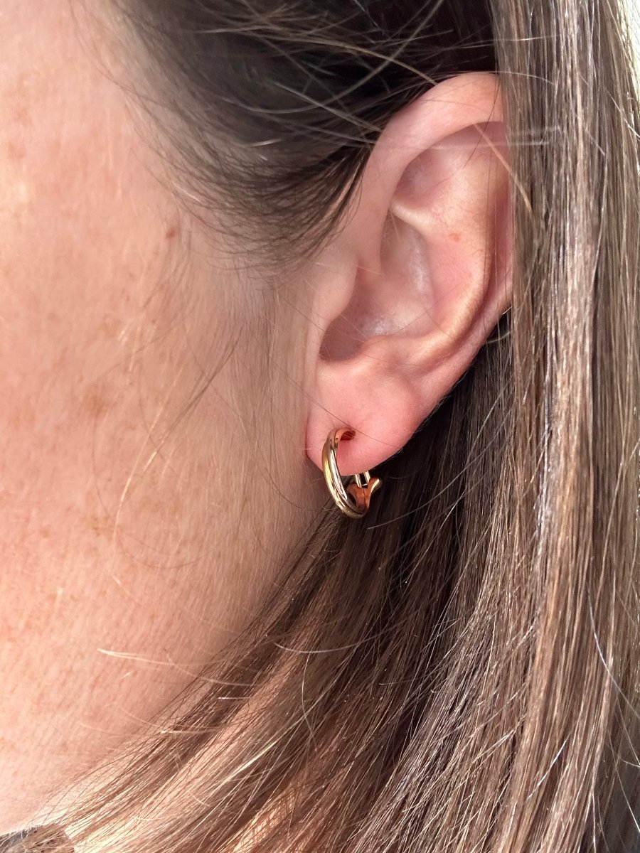 Boucles d'oreilles Clips CARTIER "Trinity" en or jaune et or rose - Castafiore