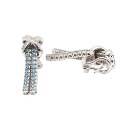 Boucles d'oreilles Clips CENTOVENTUNO en or blanc, topazes et diamants - Castafiore