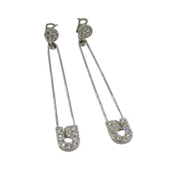 Boucles d'oreilles Clips CHANEL en or blanc et diamants - Castafiore