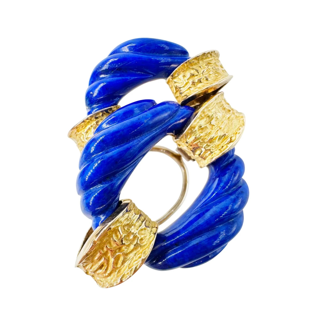 Boucles d'oreilles Clips CHAUMET en or jaune et lapis-lazuli - Castafiore