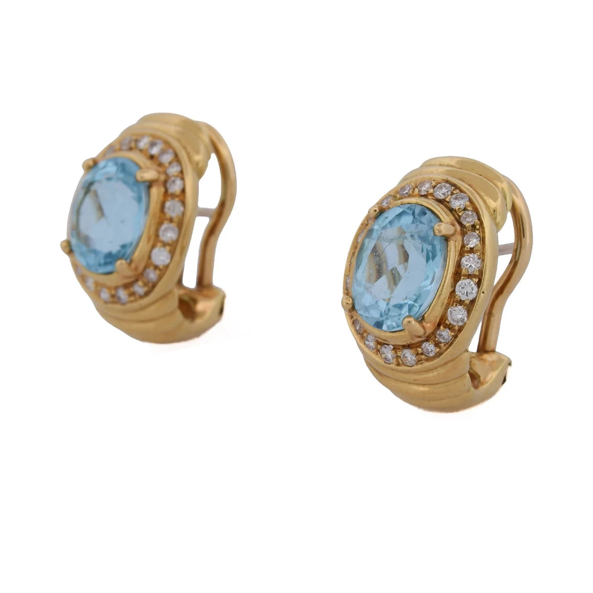 Boucles d'oreilles Clips DAMIANI en or jaune, topazes et diamants - Castafiore