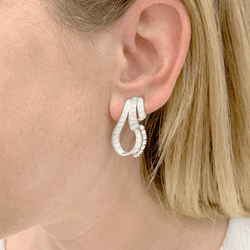 Boucles d'oreilles Clips en or blanc et diamants - Castafiore