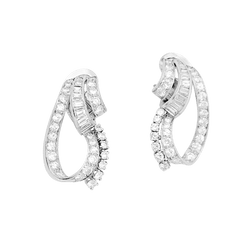 Boucles d'oreilles Clips en or blanc et diamants - Castafiore