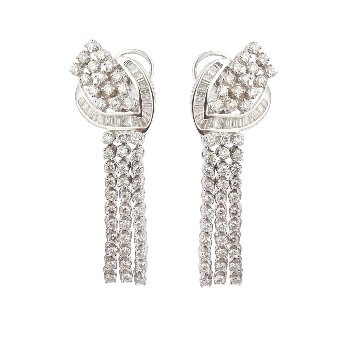Boucles d'Oreilles Clips en or blanc et diamants - Castafiore