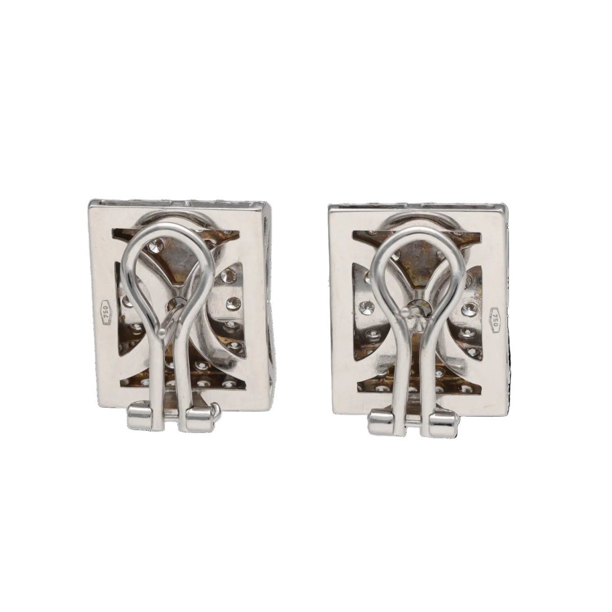 Earrings - 18k white gold - diamonds 3.50 cts - Circa 2000