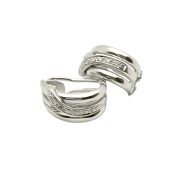 Boucles d'oreilles Clips en or blanc et diamants - Castafiore