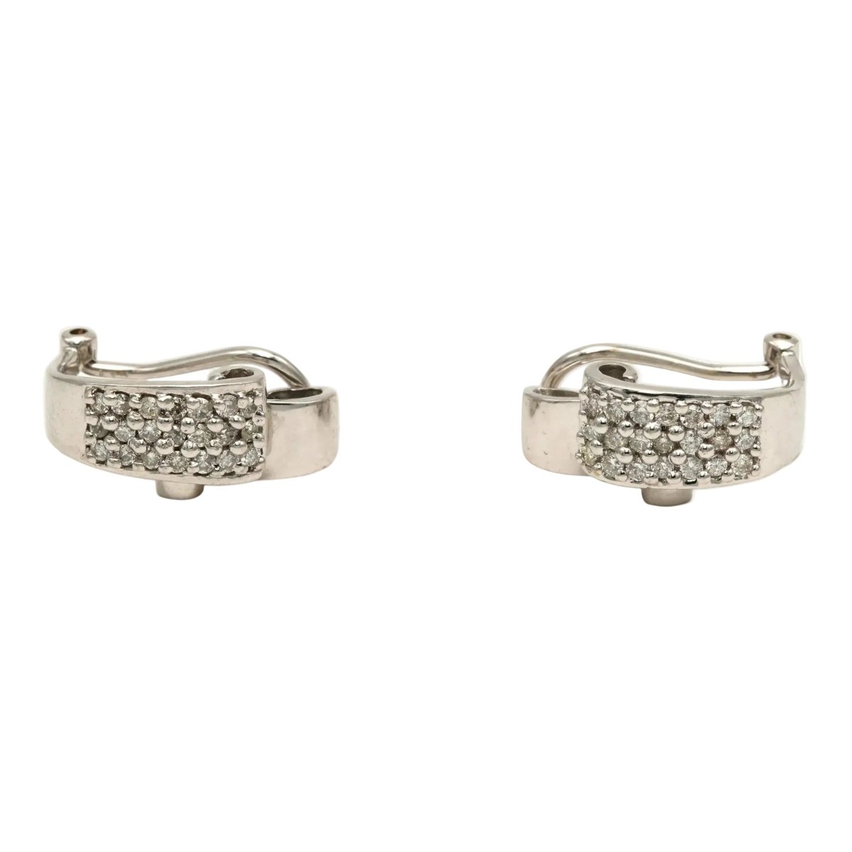 Boucles d'oreilles Clips en or blanc et diamants - Castafiore