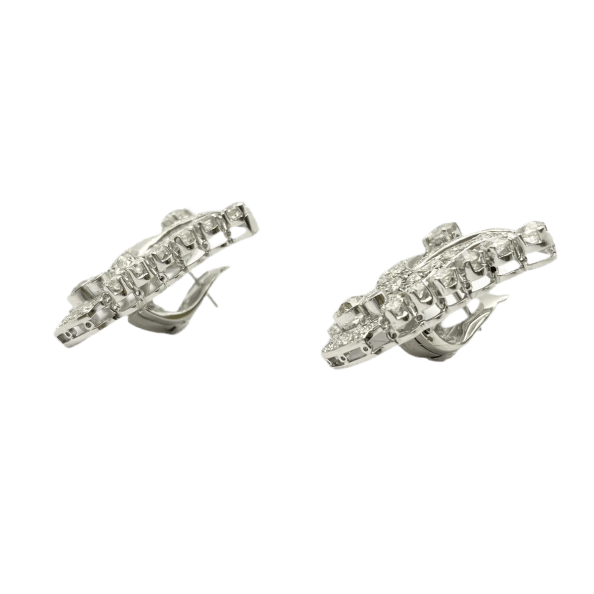 Boucles d'oreilles Clips en or blanc et diamants - Castafiore