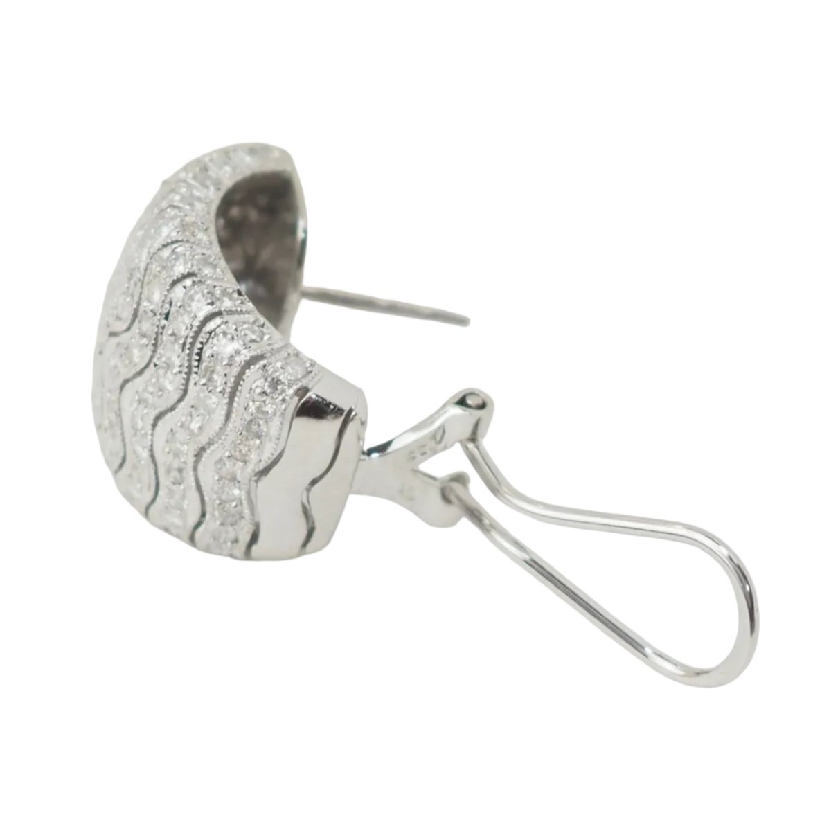 Boucles d'oreilles Clips en or blanc et diamants - Castafiore