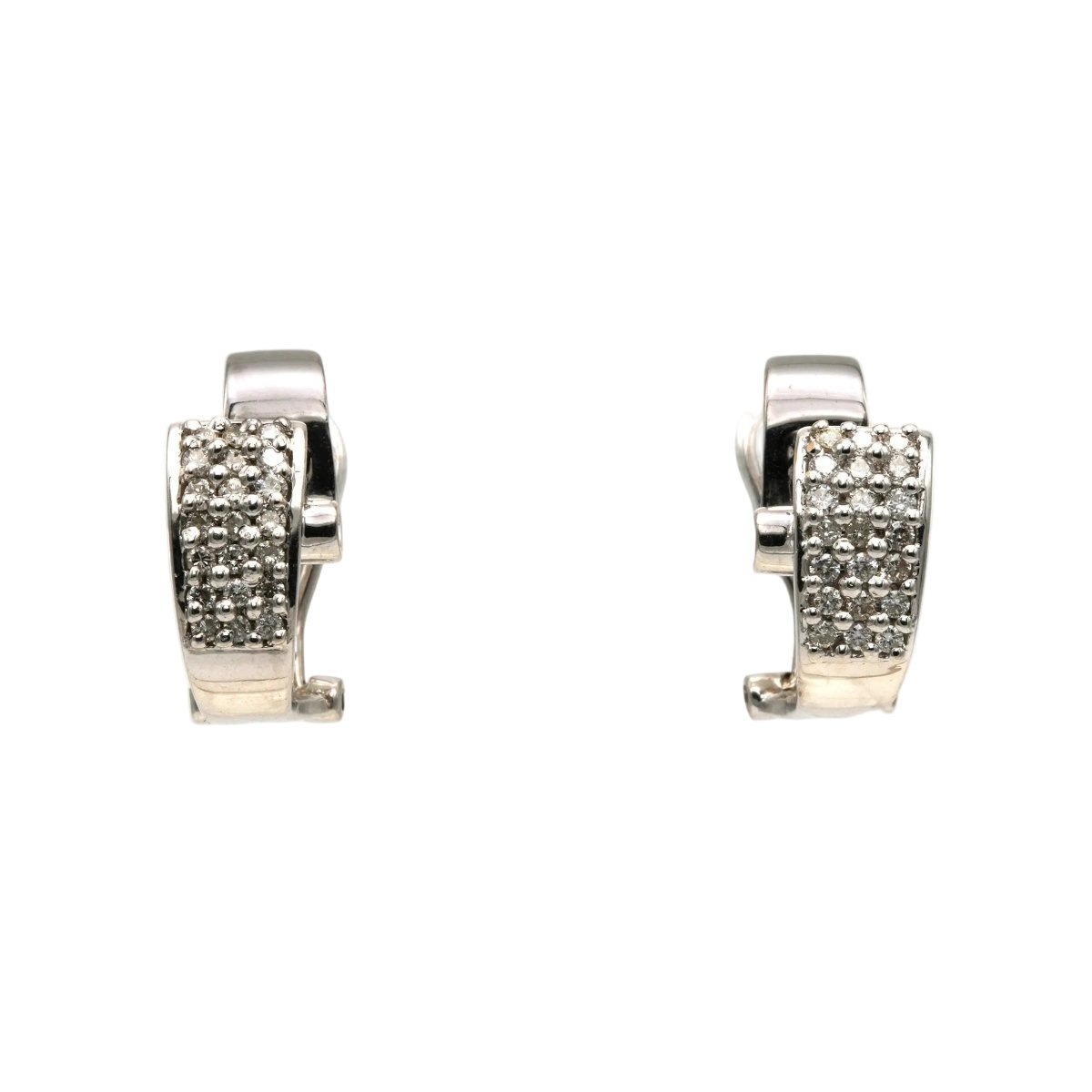 Boucles d'oreilles Clips en or blanc et diamants - Castafiore