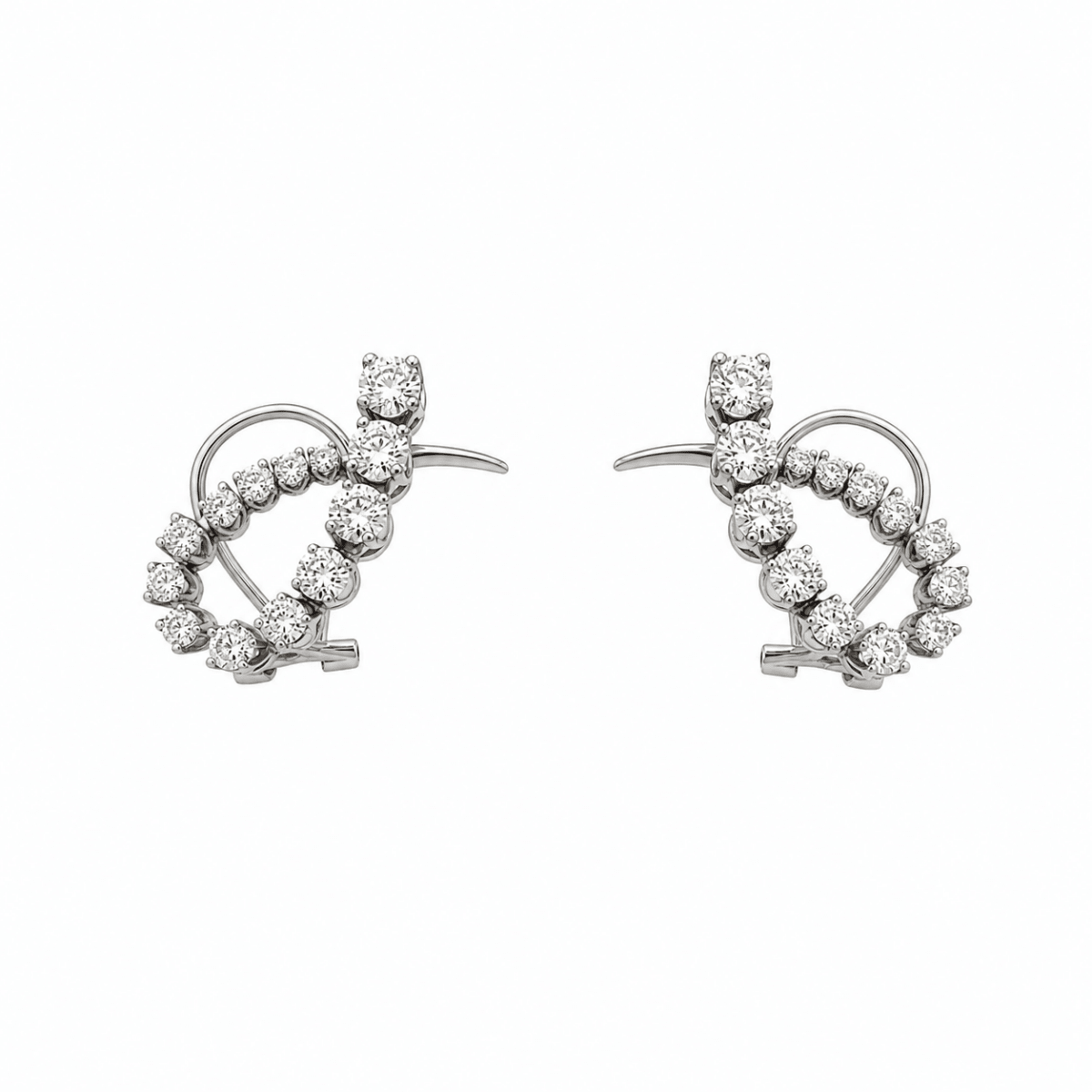 Boucles d'oreilles Clips en or blanc et diamants - Castafiore