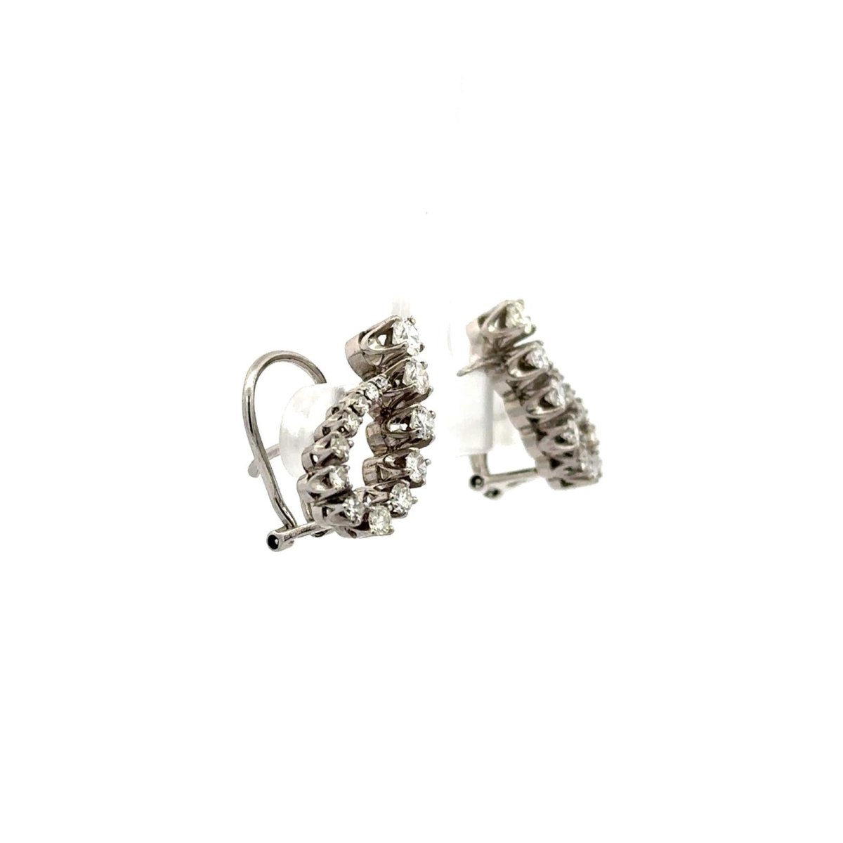 Boucles d'oreilles Clips en or blanc et diamants - Castafiore