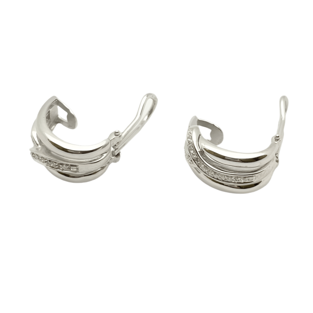 Boucles d'oreilles Clips en or blanc et diamants - Castafiore