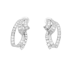 Boucles d'oreilles Clips en or blanc et diamants - Castafiore
