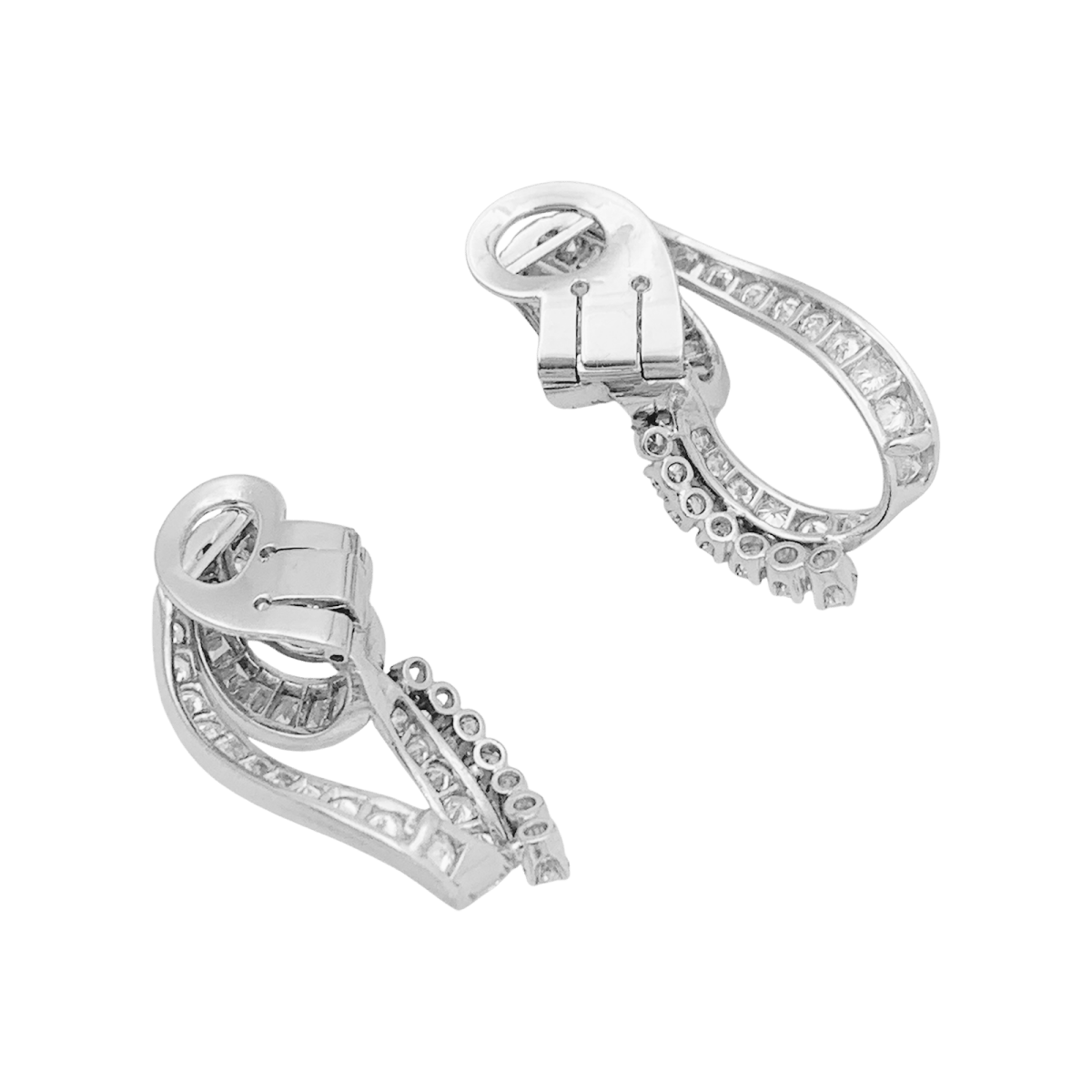 Boucles d'oreilles Clips en or blanc et diamants - Castafiore