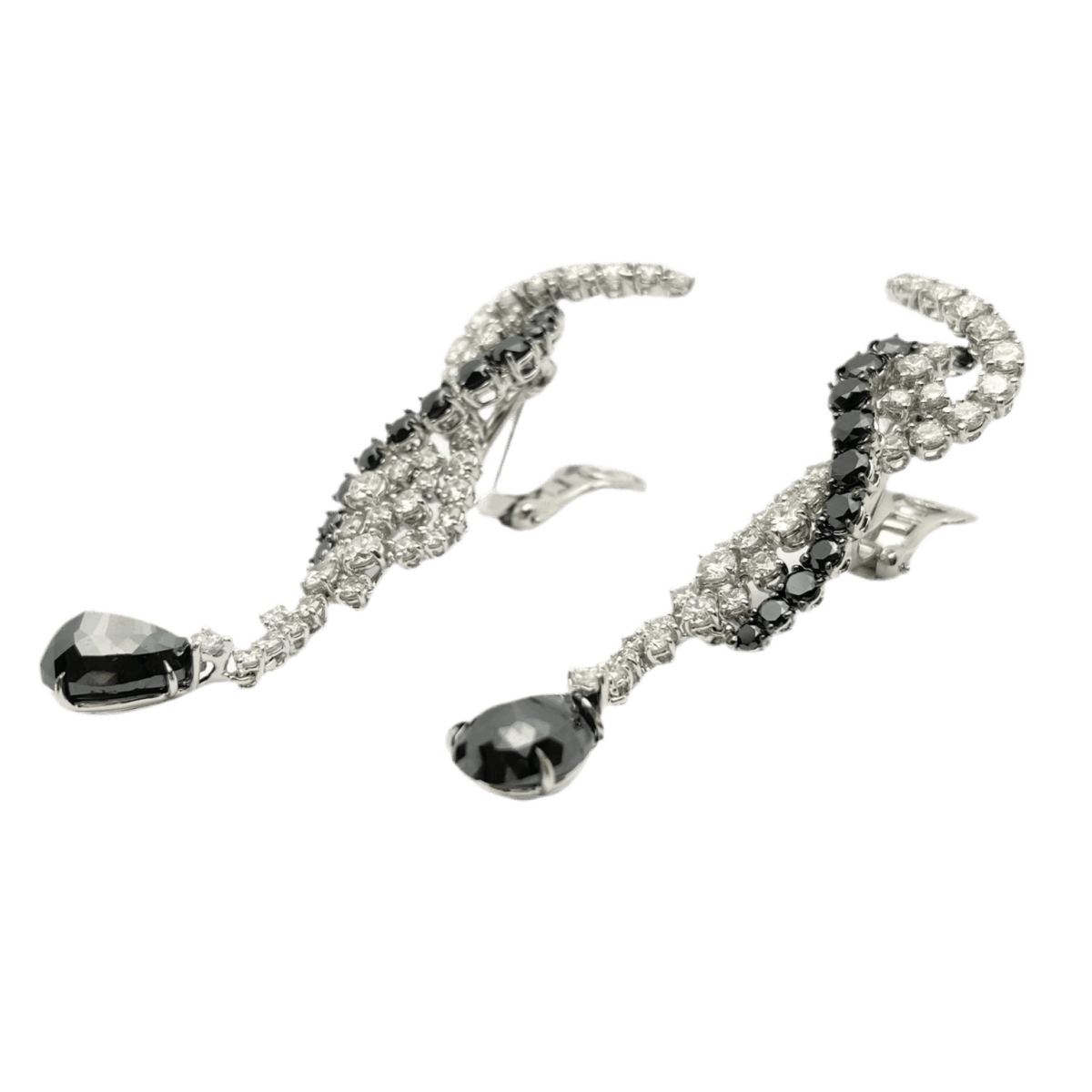 Boucles d'oreilles Clips en or blanc et diamants - Castafiore