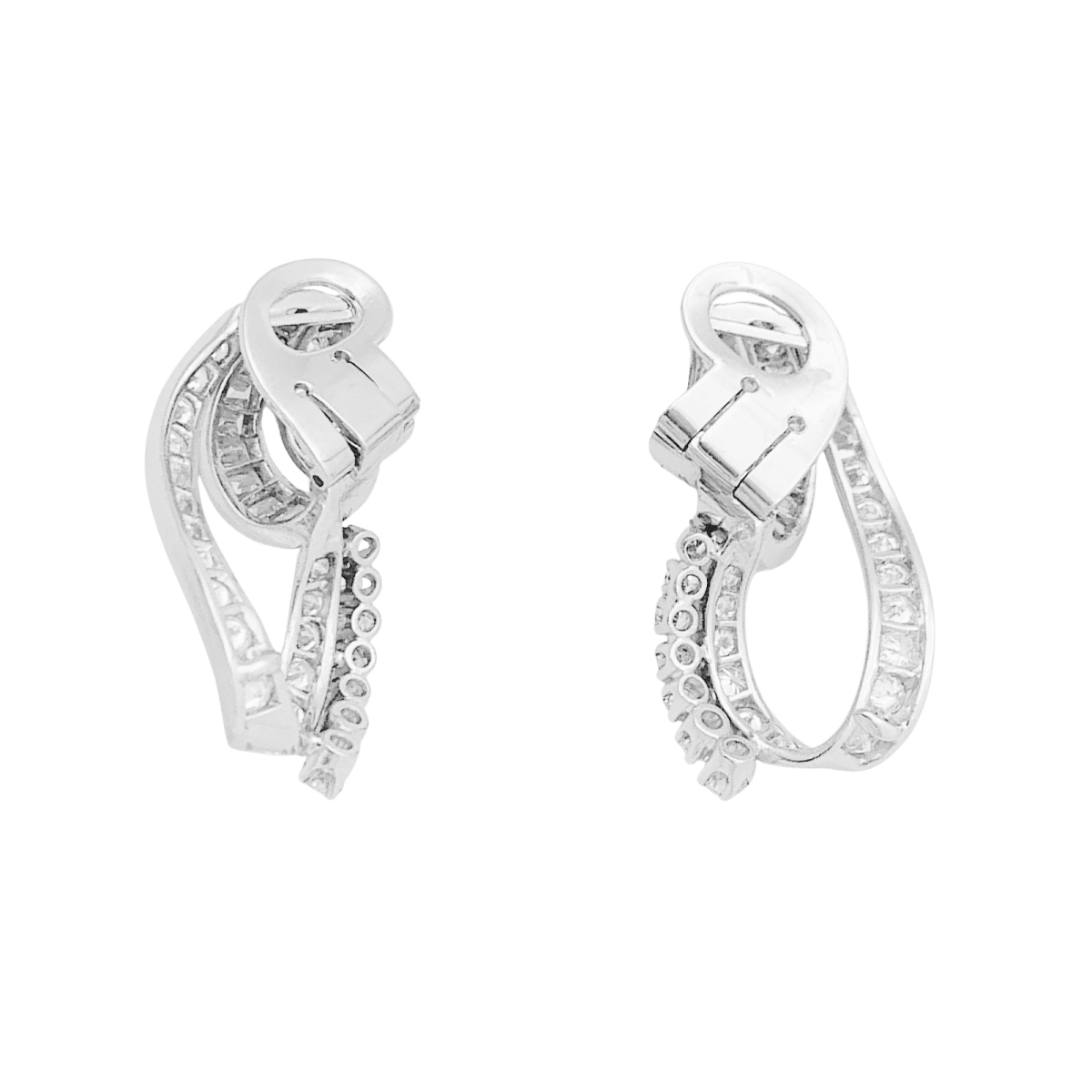 Boucles d'oreilles Clips en or blanc et diamants - Castafiore