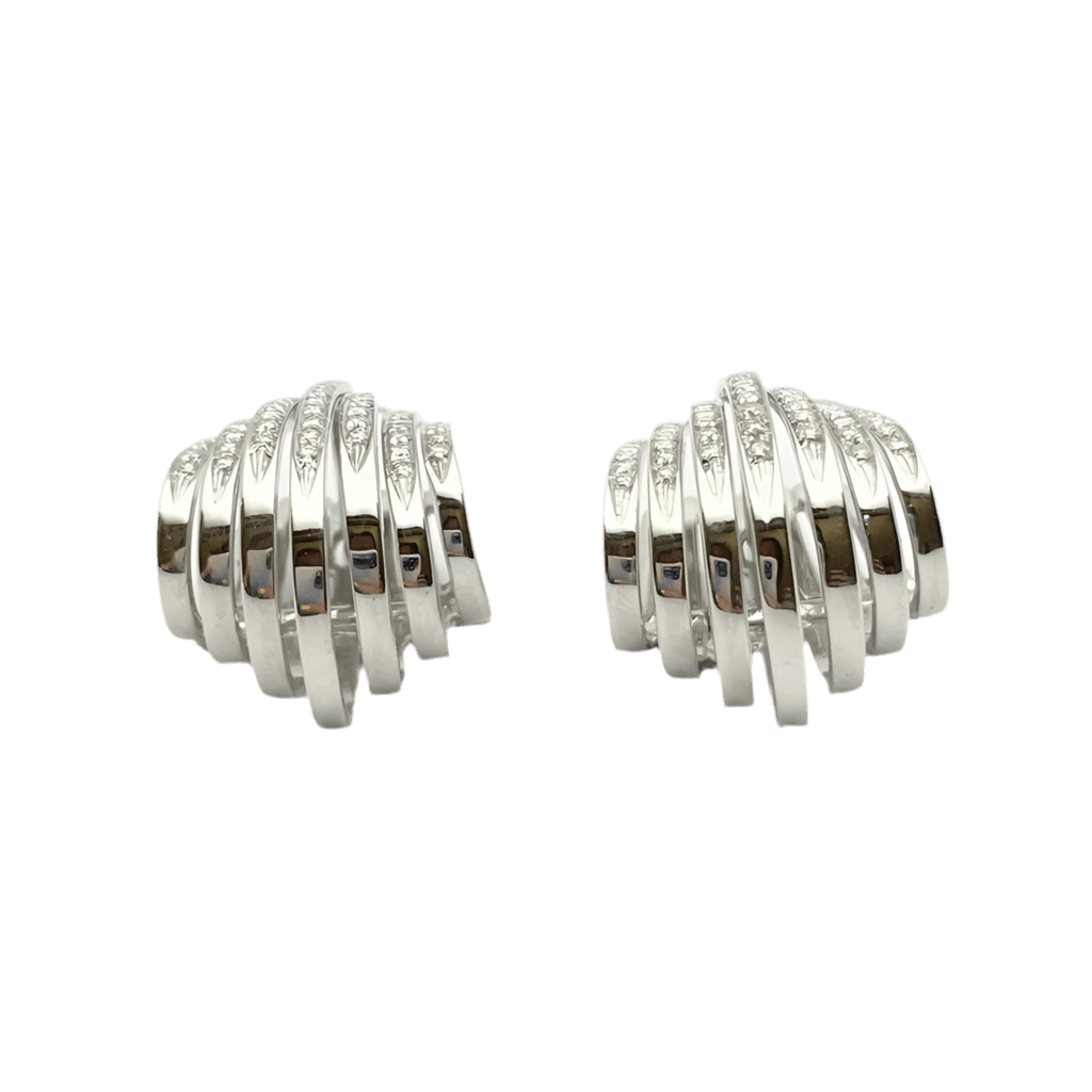 Boucles d'oreilles Clips en or blanc et diamants - Castafiore