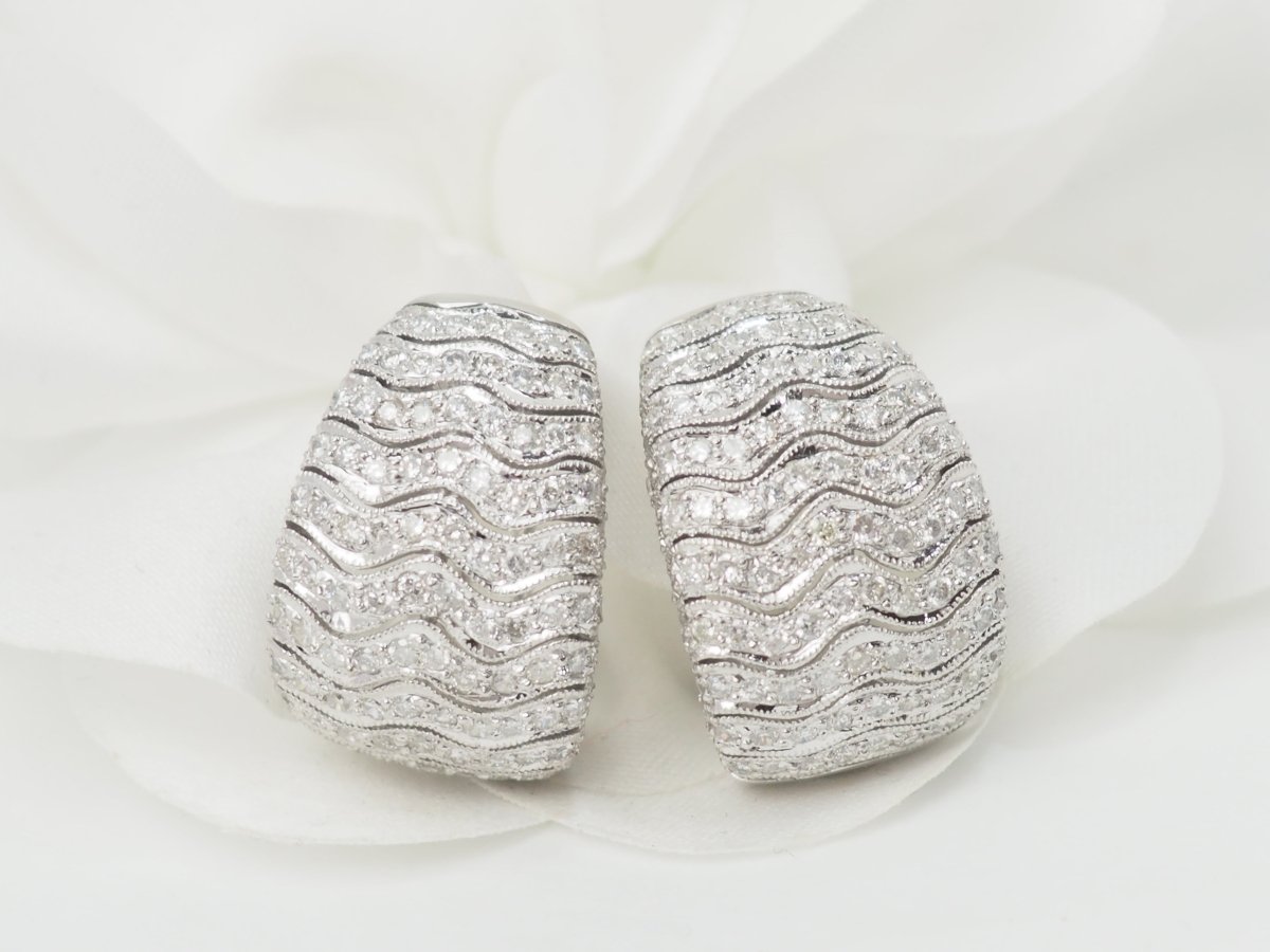 Boucles d'oreilles Clips en or blanc et diamants - Castafiore