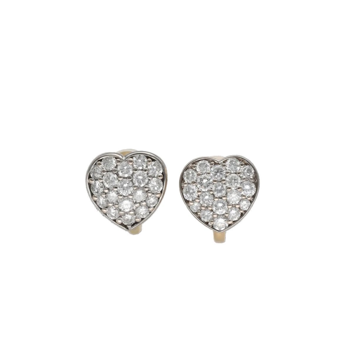 Boucles d'oreilles Clips en or blanc, or jaune et diamants - Castafiore
