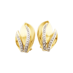 Boucles d'oreilles Clips en or blanc, or jaune et diamants - Castafiore