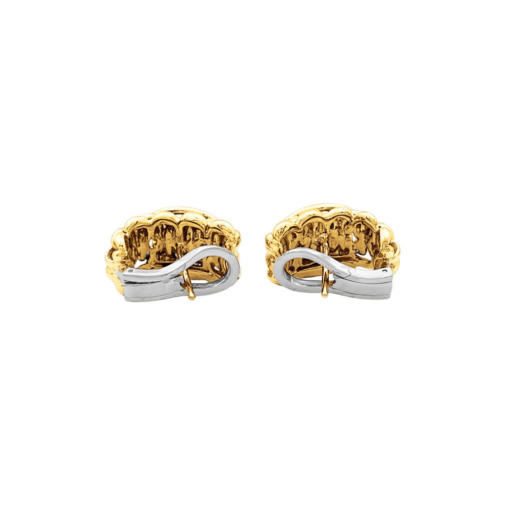 Boucles d'oreilles Clips en or blanc, or jaune et diamants - Castafiore