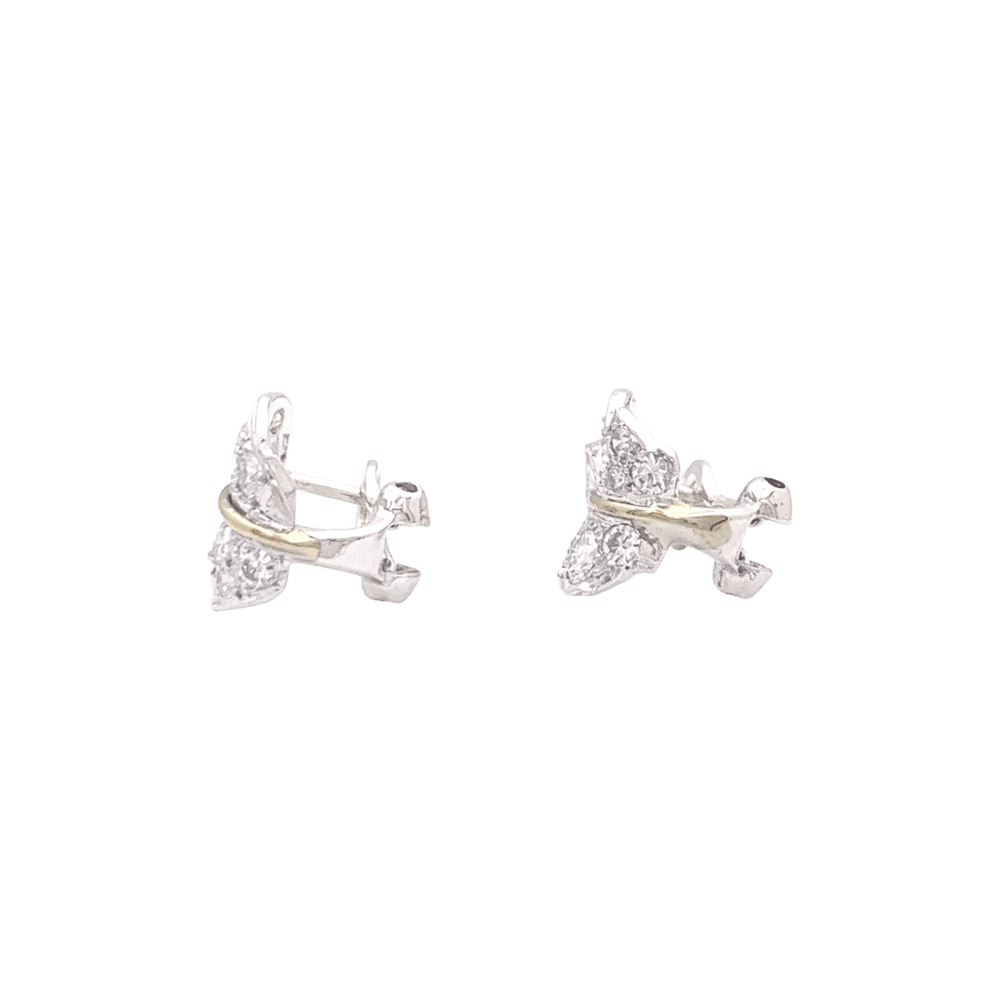 Boucles d'oreilles Clips en or blanc, or jaune et diamants - Castafiore