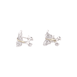 Boucles d'oreilles Clips en or blanc, or jaune et diamants - Castafiore