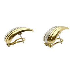 Boucles d'oreilles Clips en or blanc, or jaune et diamants - Castafiore