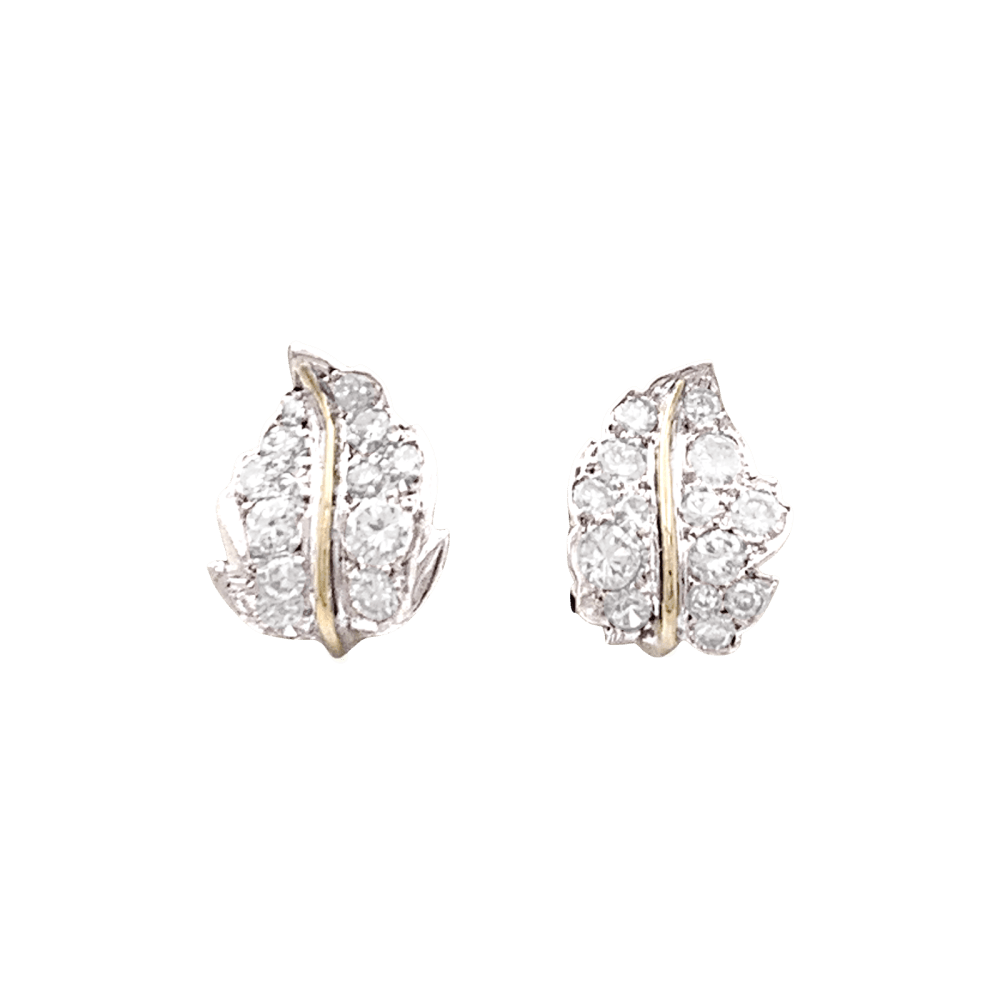 Boucles d'oreilles Clips en or blanc, or jaune et diamants - Castafiore