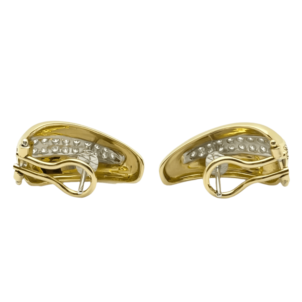 Boucles d'oreilles Clips en or blanc, or jaune et diamants - Castafiore